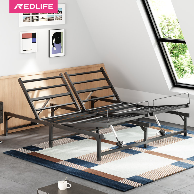 Redlife Adjustable Bed Frame Queen Electric Bed Frame Easy Assembly Split Bed Frame For Adjustable Base Reclining Bed With Quiet Motor Wireless